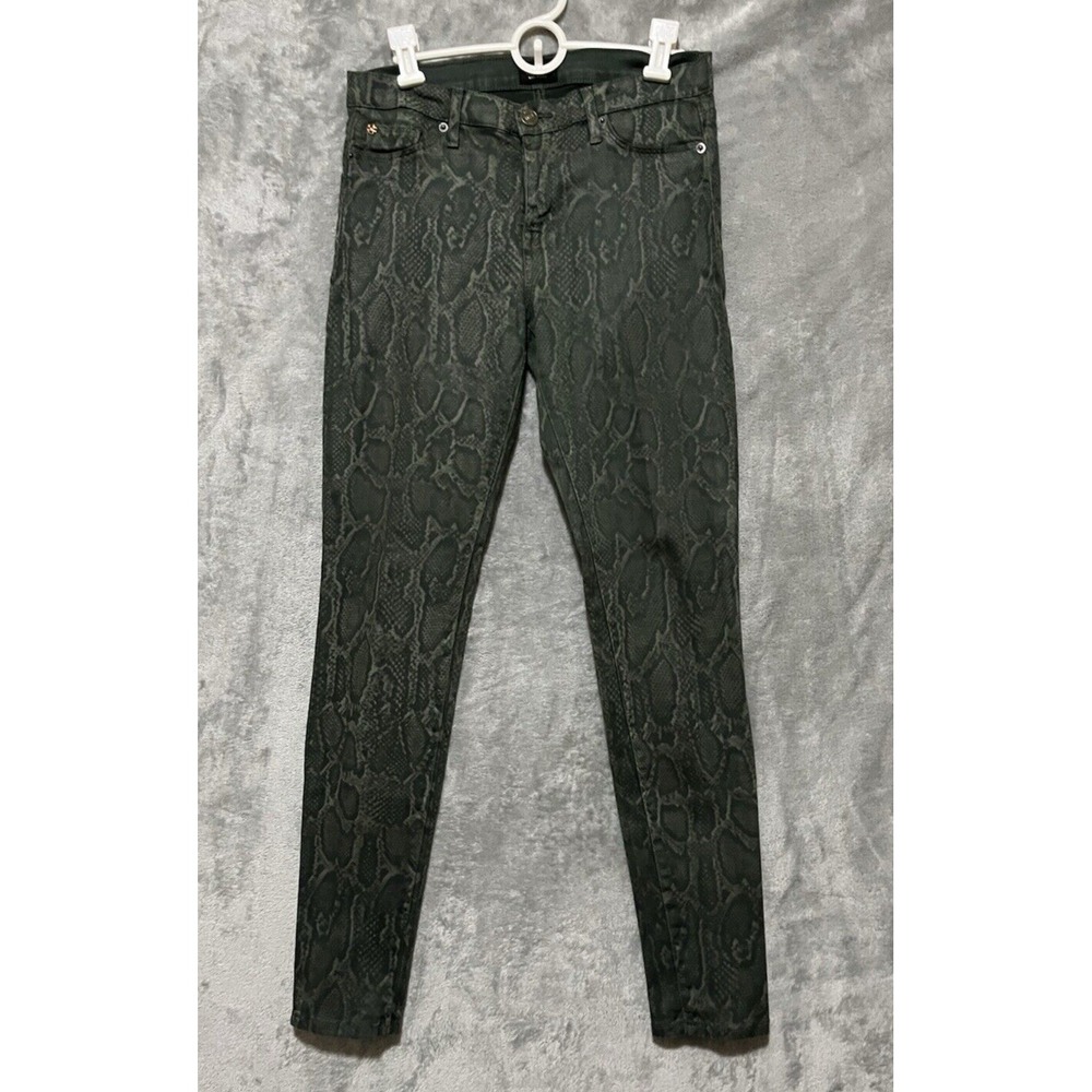Hudson Jeans SZ 28 Snake skin Print Green Skinny Pants Stretch - Picture 2 of 8